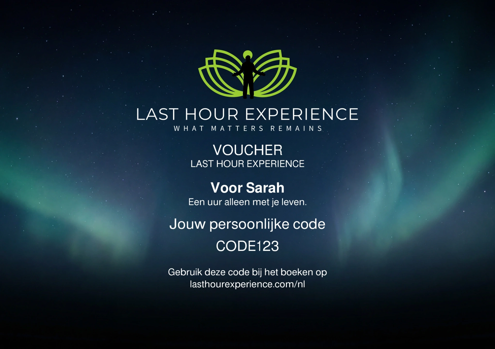 Last Hour Experience cadeaubon – voorzijde