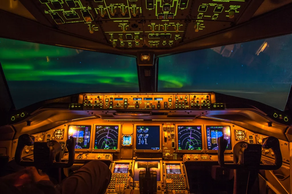 Northern Lights from the cockpit